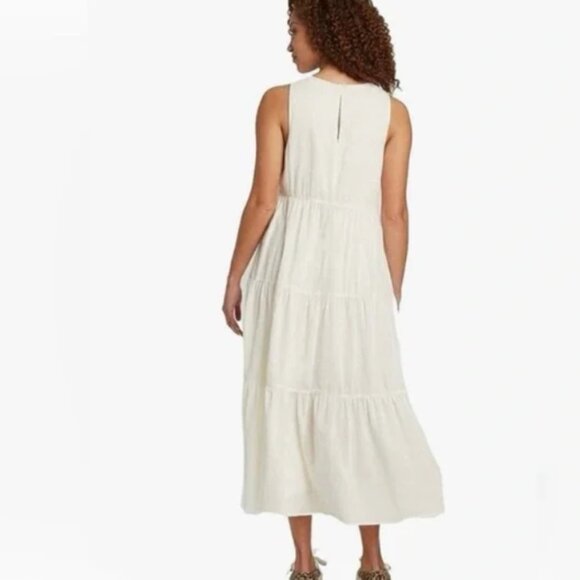 Sleeveless Tiered Cotton Maxi Dress  Ivory  Summer Dress XXL! - Picture 3 of 3